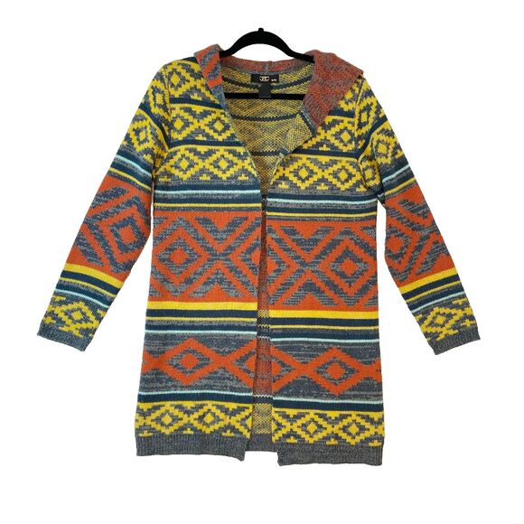 C of C Sweaters - C of C Duster Cardigan Sweater Womens S/M Multicolor Hooded Southwestern Tribal
